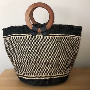 Vintage Woven African Market Handbag